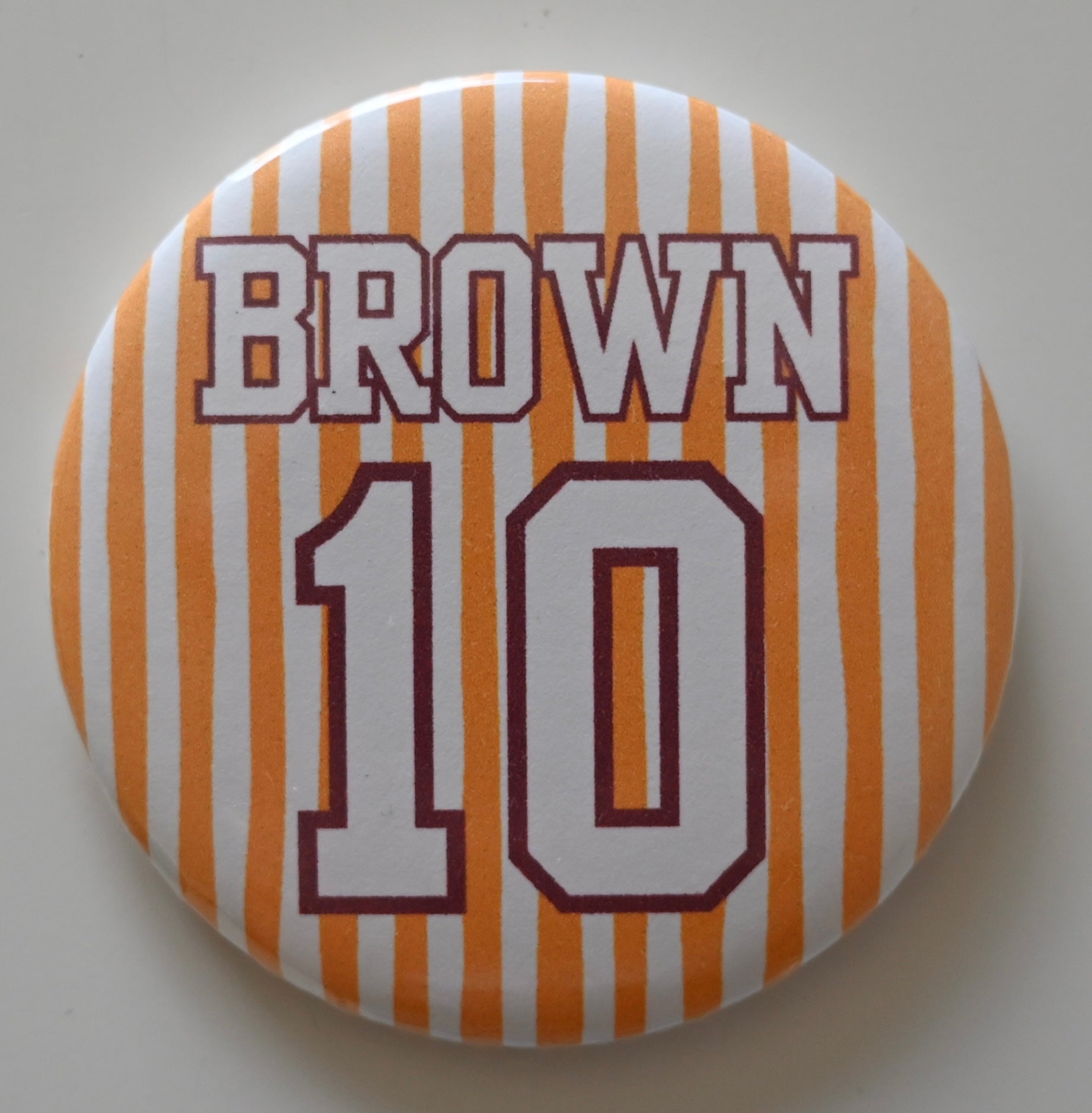 Striped Name/Number Button