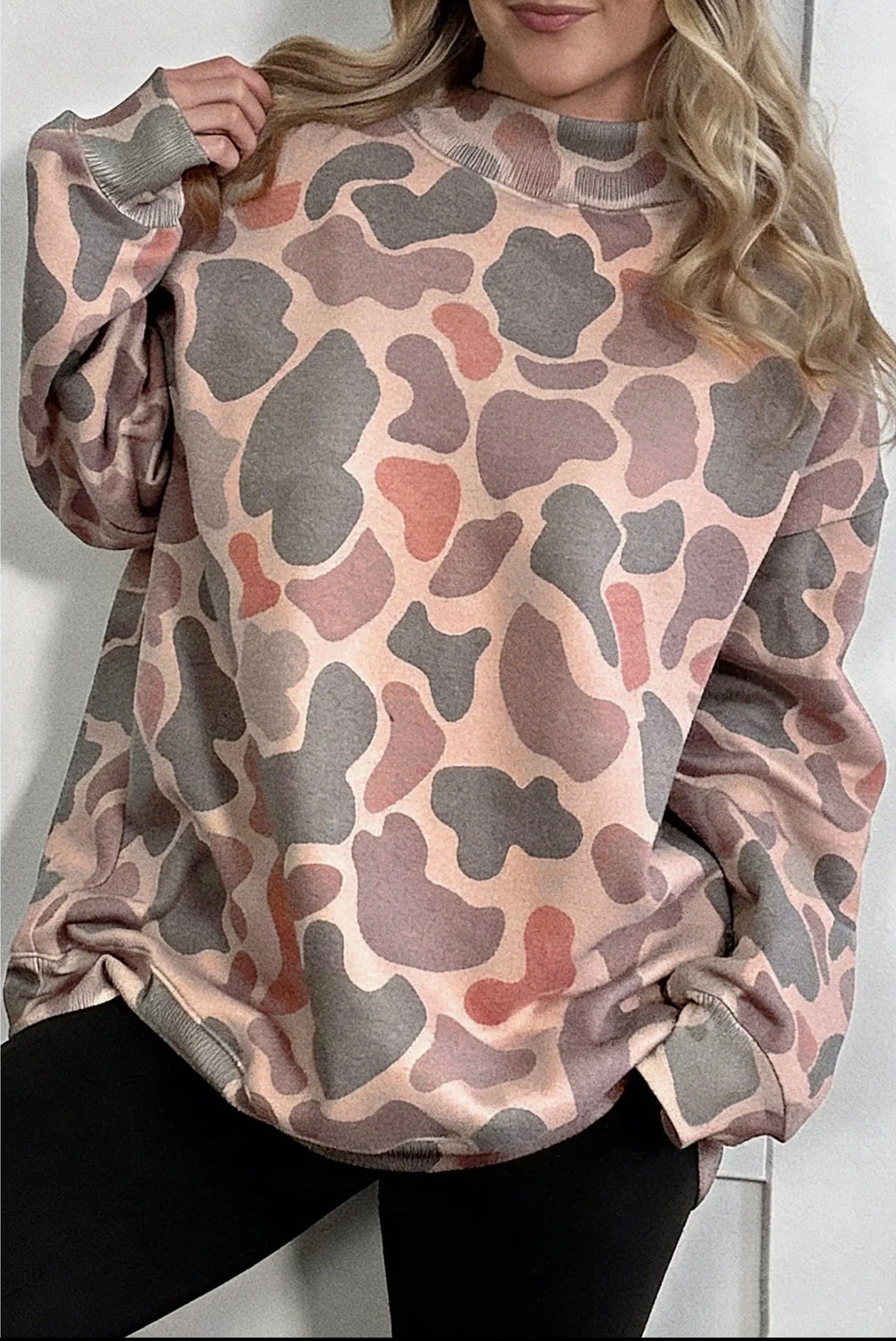 Western Camouflage Mock Neck Sweatshirt