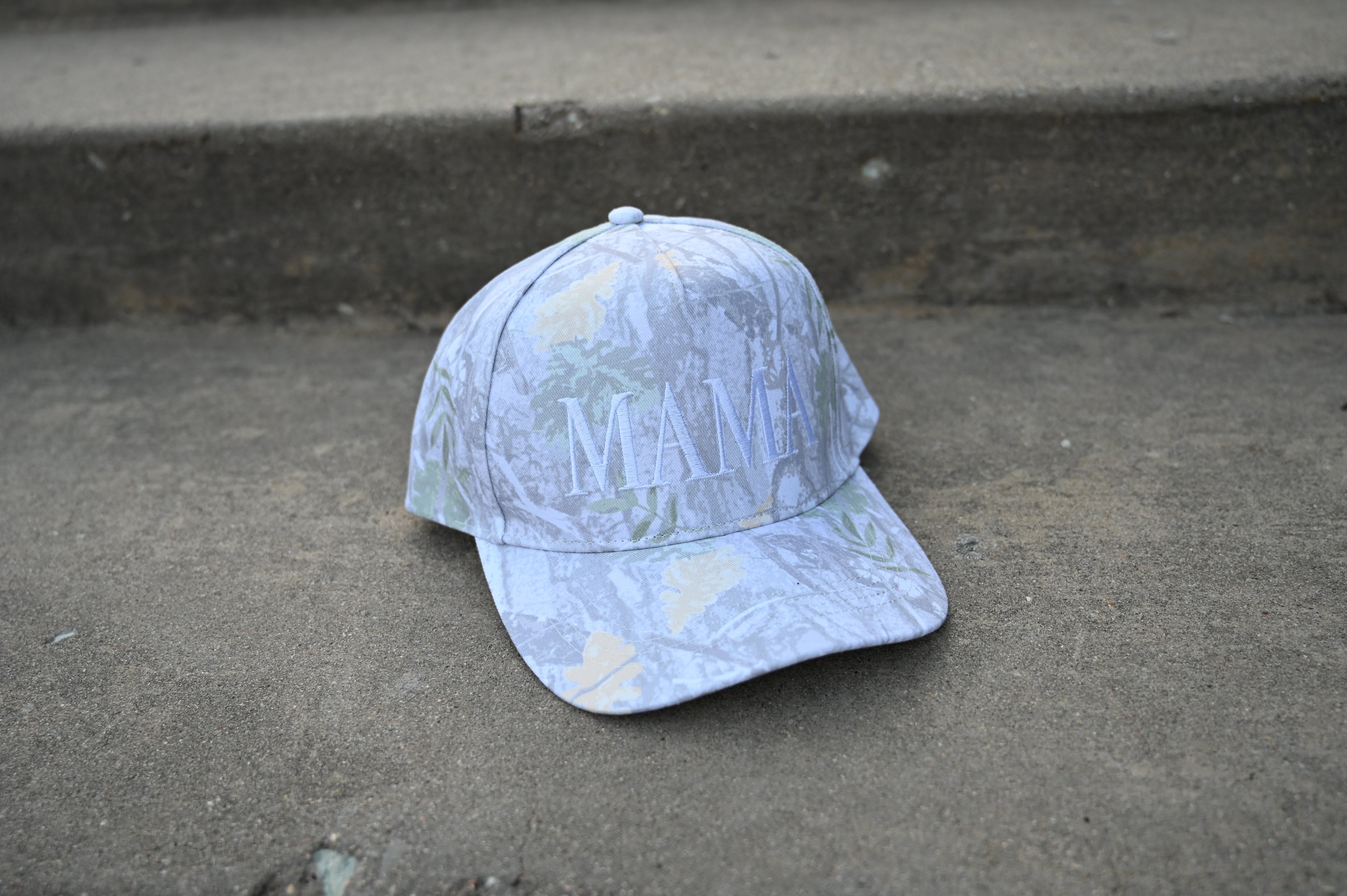Mama Letter Embroidery Nature Camo Trucker Ha