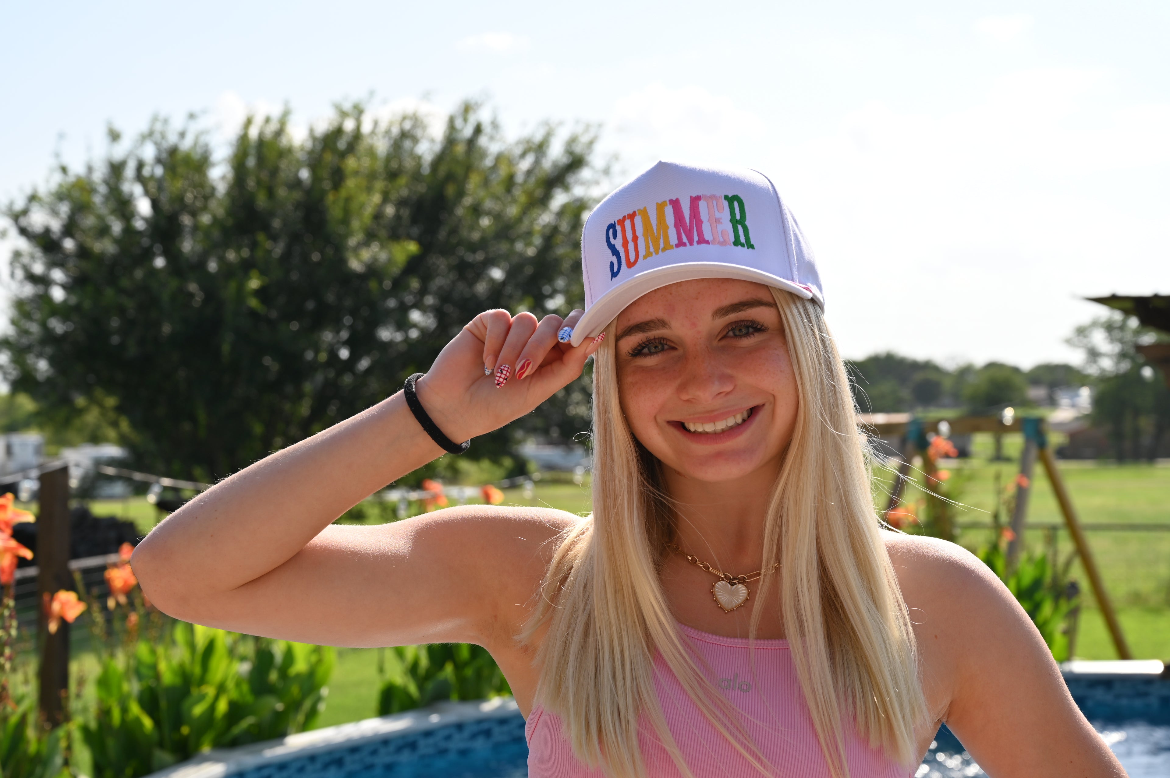 Summer Embroidered Rope Trucker Hat