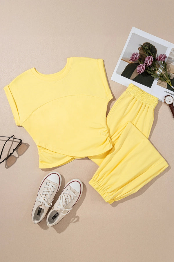 Cropped Tank Top and Jogger Pants Set