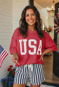 USA Loose Ribbed T-Shirt