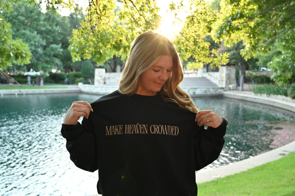 Make Heaven Crowded Embroidered Heavyweight Sweatshirt
