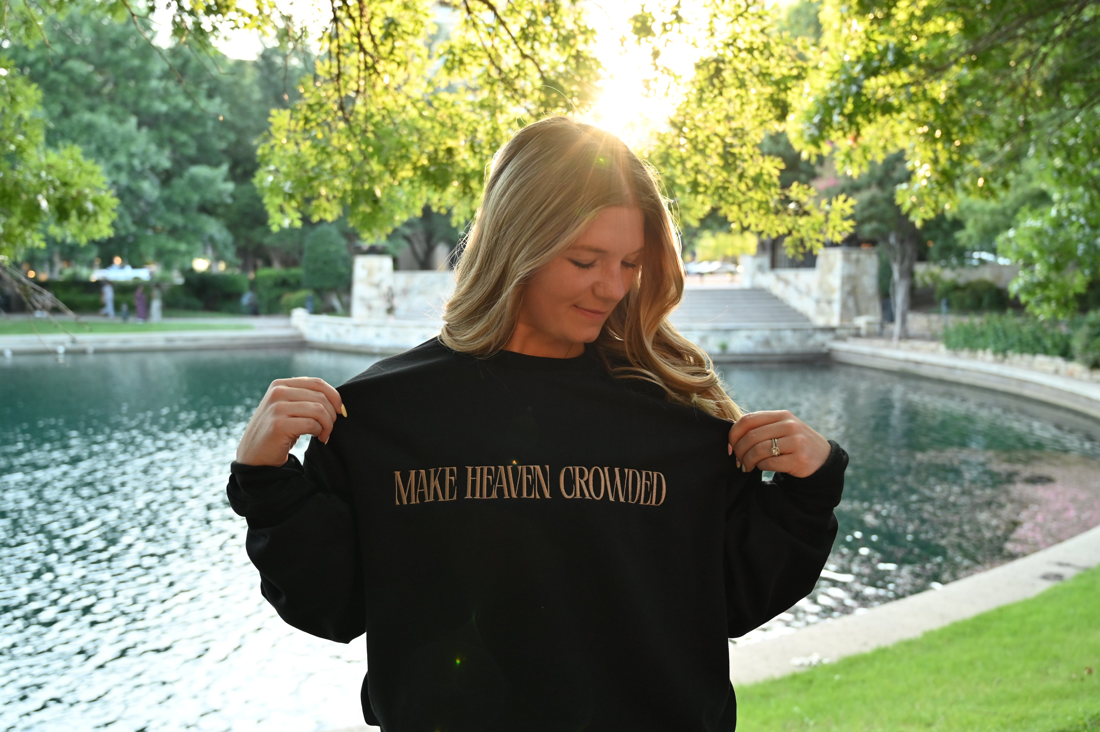 Make Heaven Crowded Embroidered Heavyweight Sweatshirt