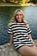 Make Heaven Crowded Striped Oversized T-Shirt