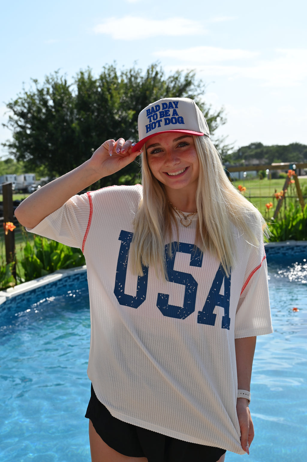 USA Loose Ribbed T-Shirt