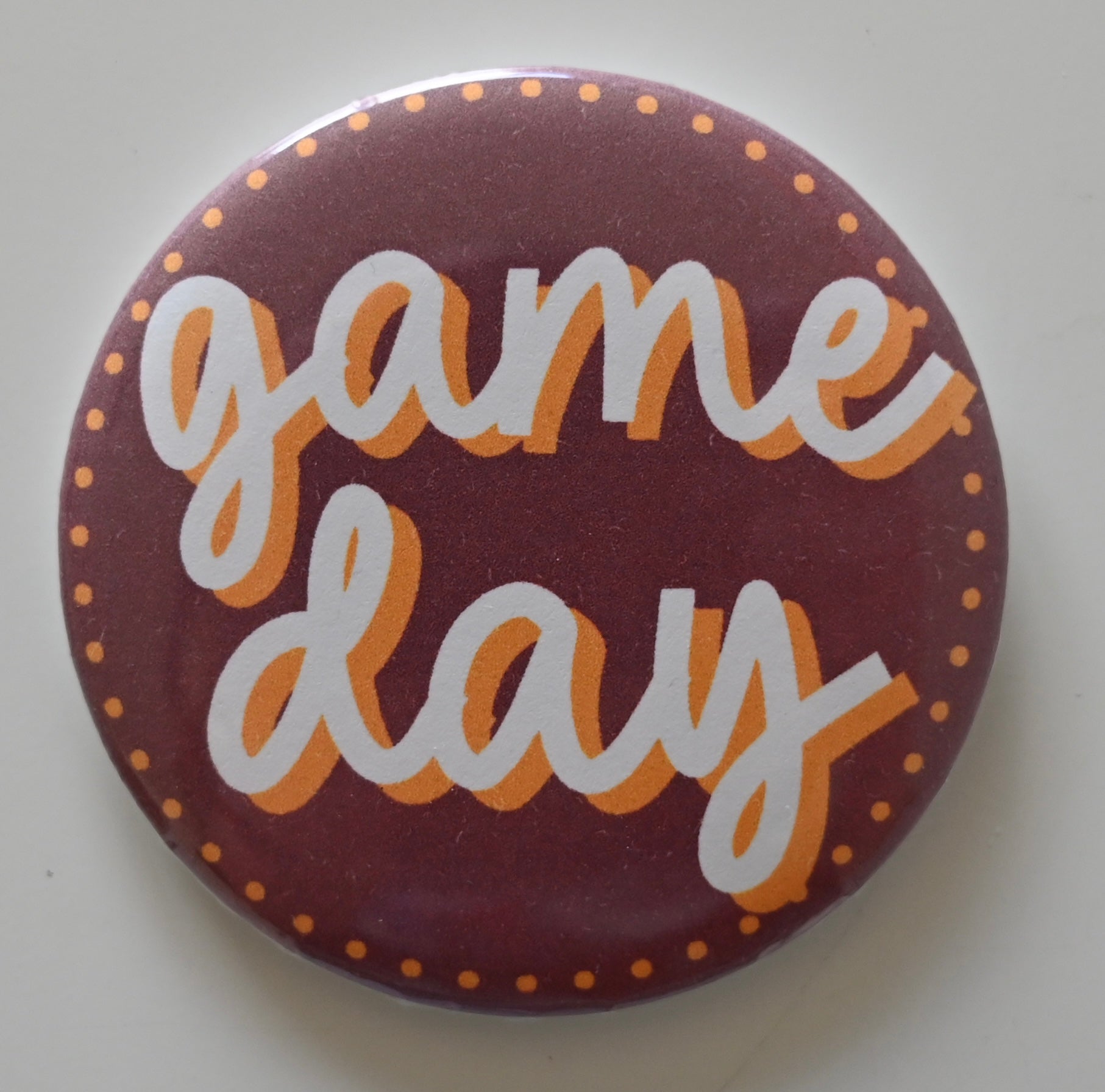 Game Day Polka Dot Outline Button