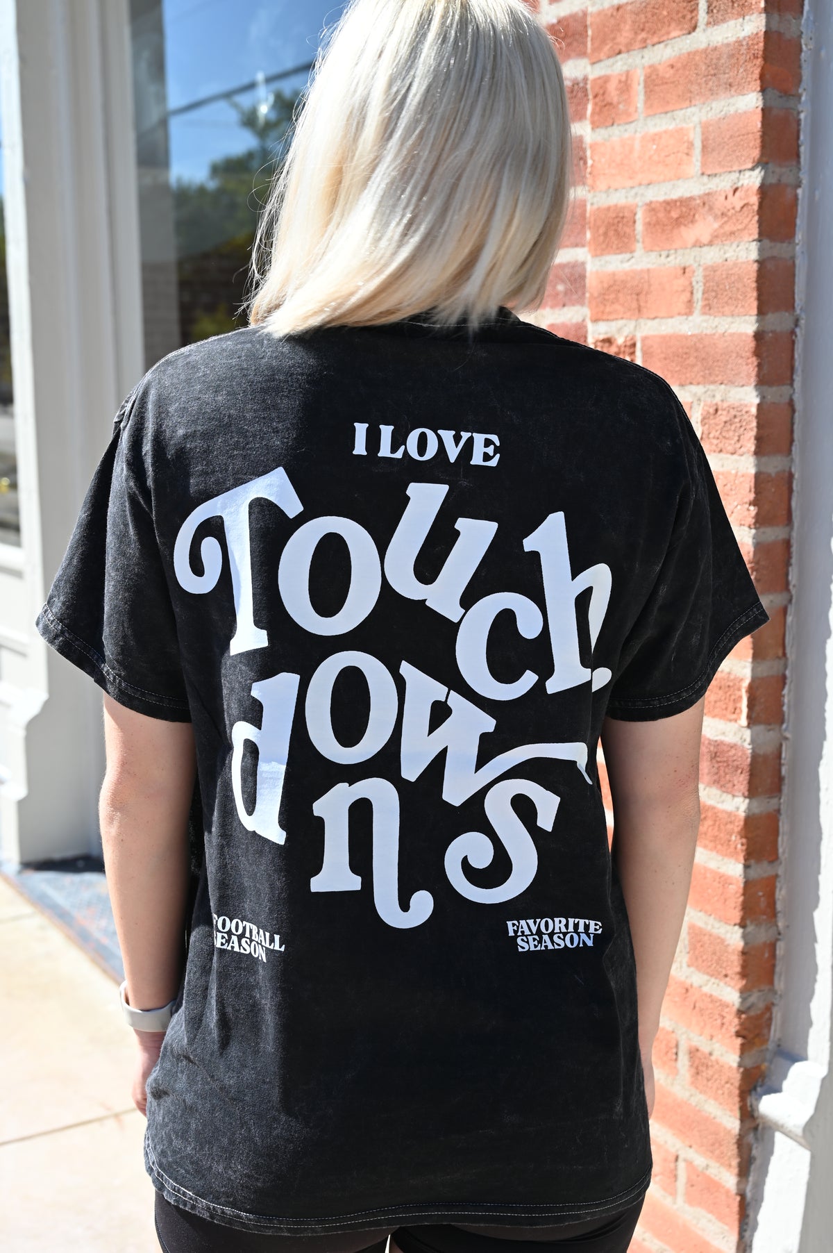 I Love Touchdowns Oversized Mineral Wash Tee