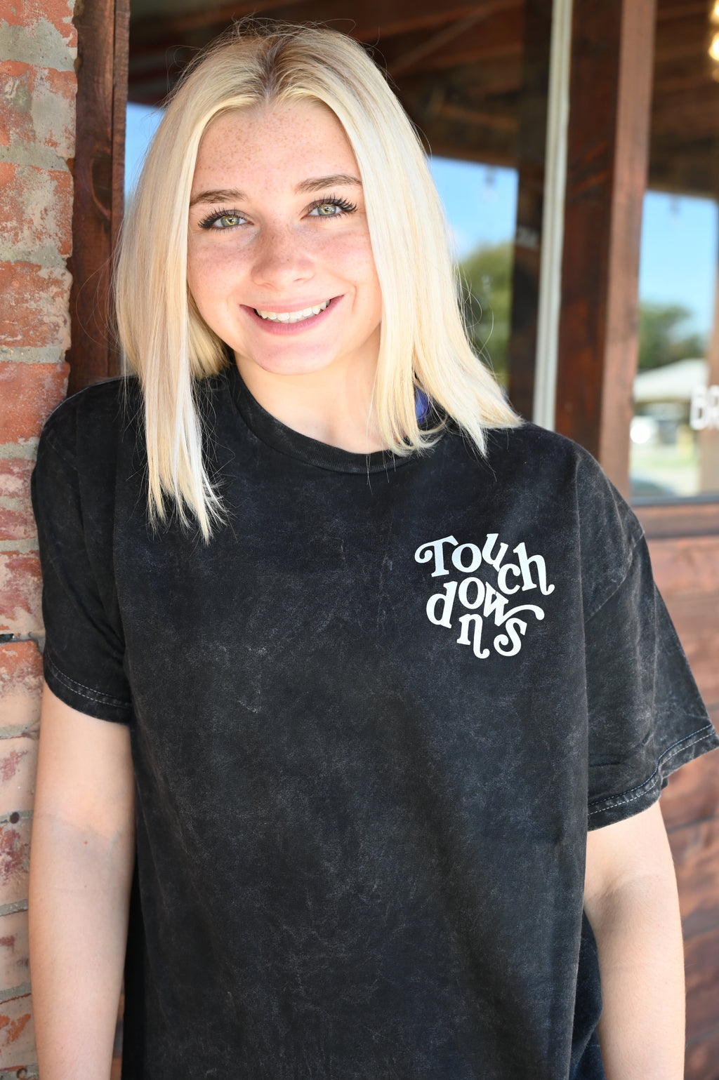 I Love Touchdowns Oversized Mineral Wash Tee