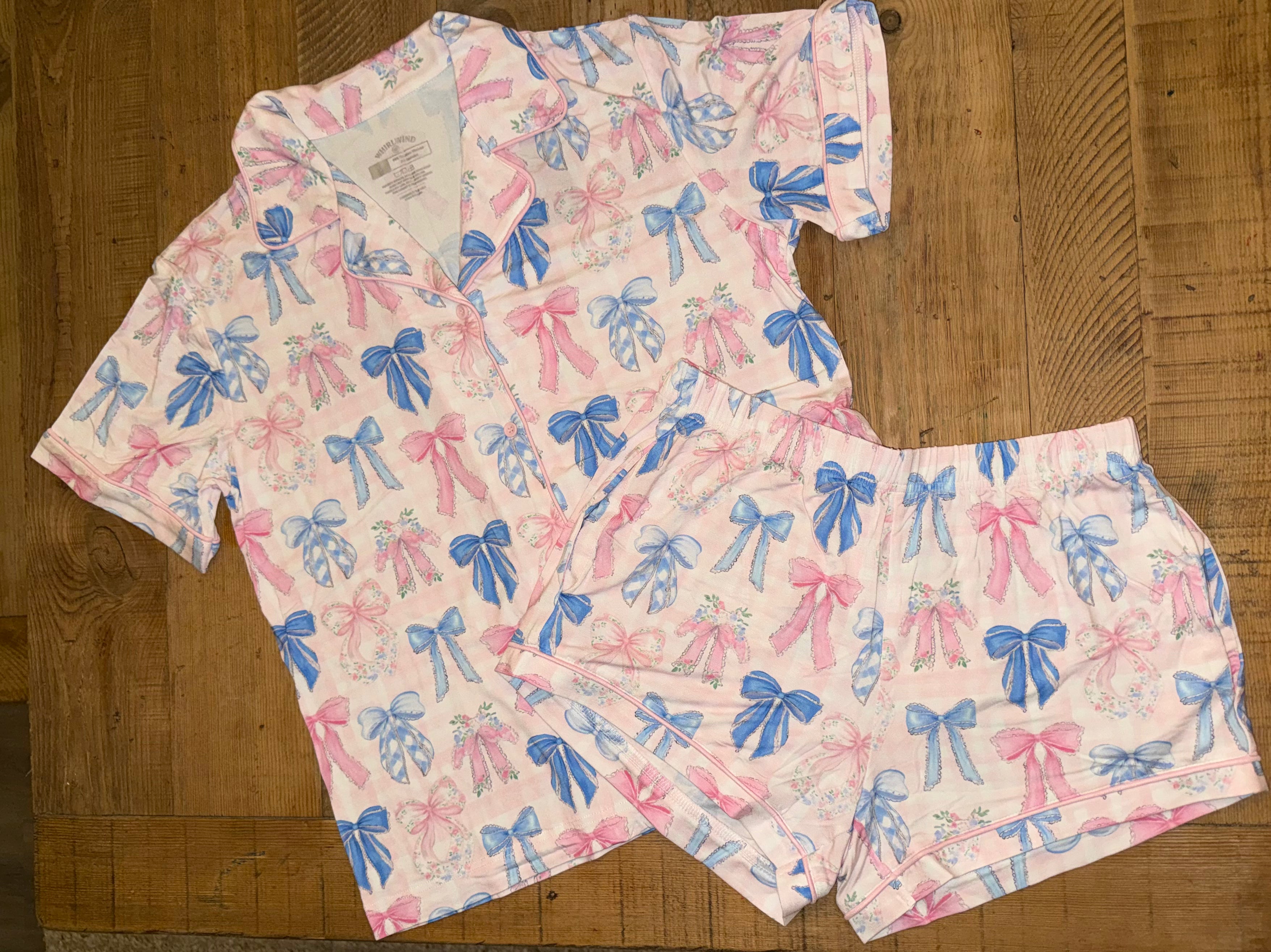 Blush & Blue Bow Pajamas