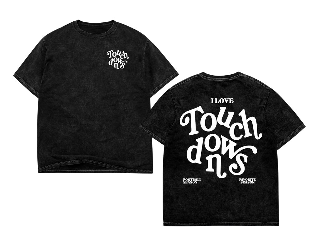 I Love Touchdowns Oversized Mineral Wash Tee