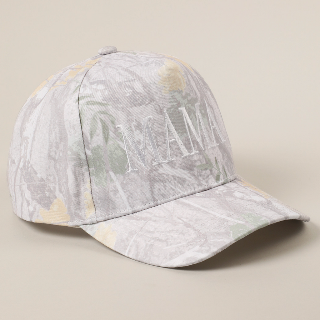 Mama Letter Embroidery Nature Camo Trucker Ha