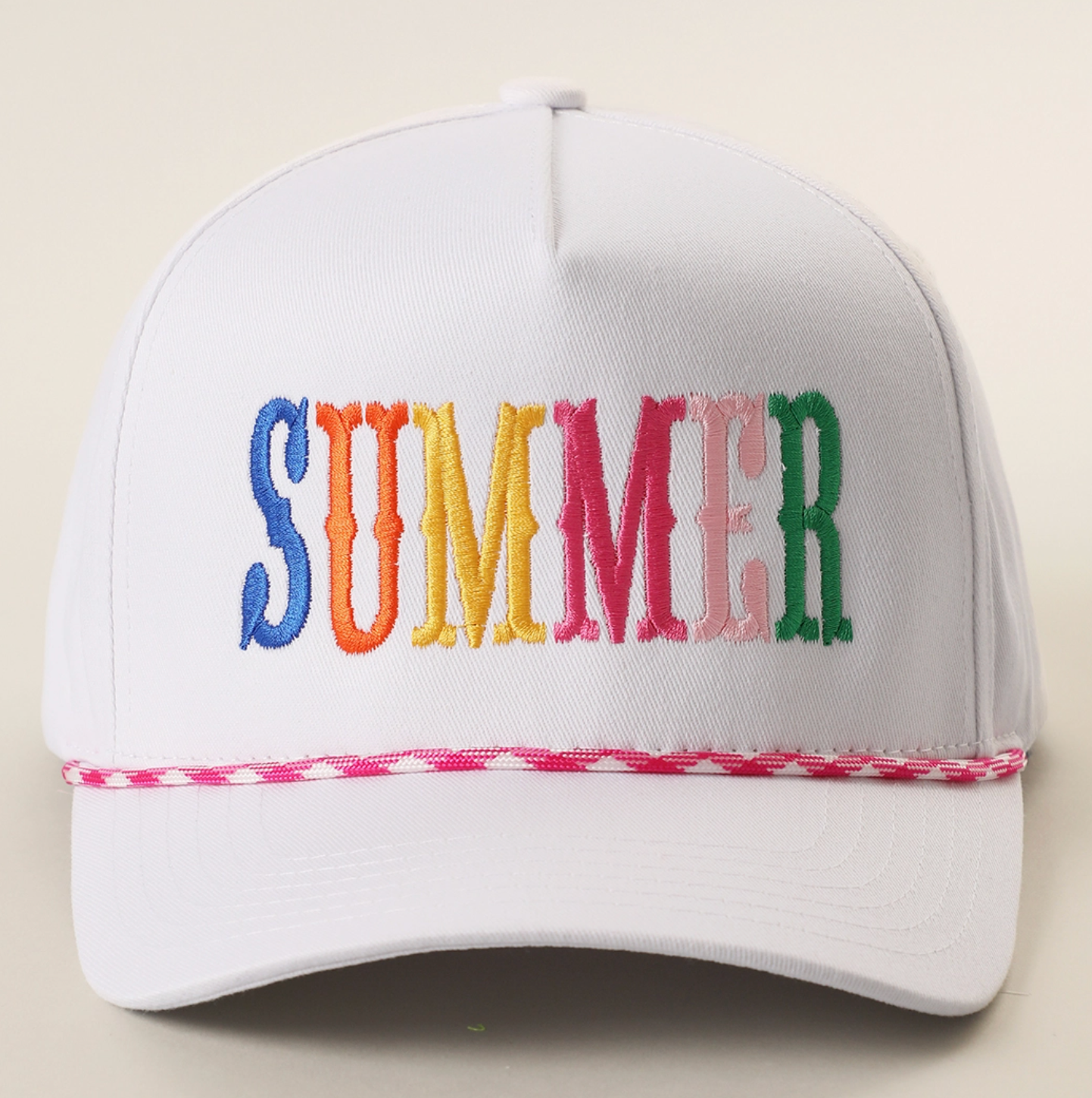 Summer Embroidered Rope Trucker Hat