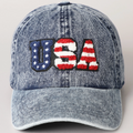 Us Themed USA Letter Chenille Patch Baseball Cap