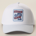 Soccer Moms Club Embroidered Patch Seersucker Brim Cap