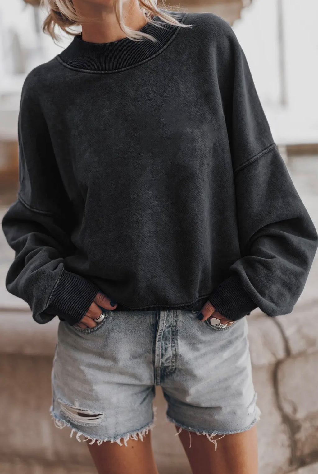Drop Shoulder Crew Neck