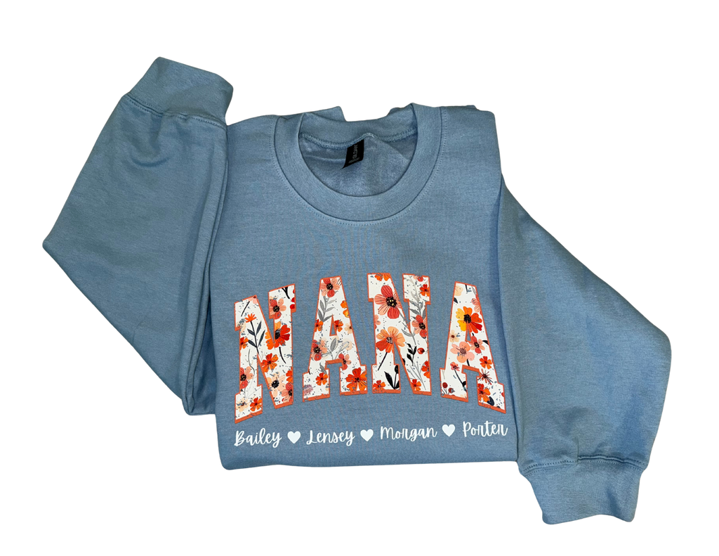 Personalized Floral Name Crewneck