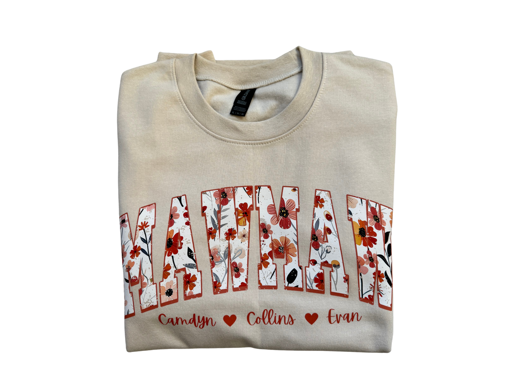 Personalized Floral Name Crewneck