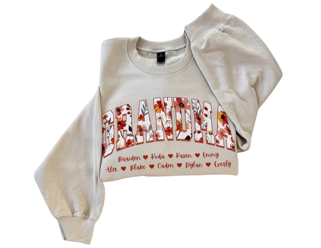 Personalized Floral Name Crewneck