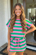 Dolman Tee Drawstring Skort 2pcs Set